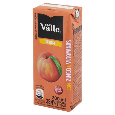 Bebida Adoçada Pêssego Del Valle Nutri Caixa 200ml Tateno Supermercado