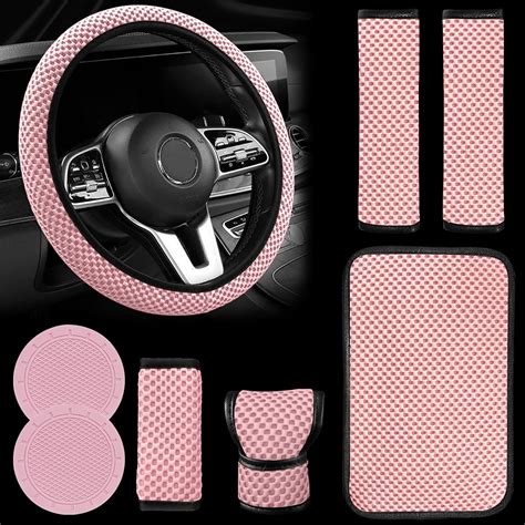 Amazon Jingsen Pcs Ice Silk Stretch Car Accessories Set Steering