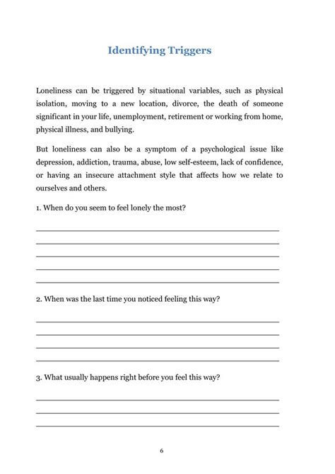 Overcome Loneliness Worksheets Relapse Prevention Therapy Worksheets