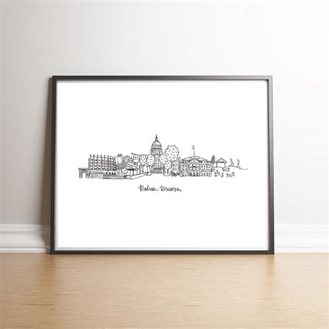 Madison Wisconsin Art Print University of Wisconsin - Etsy