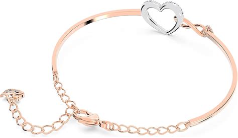 Swarovski Infinity Heart Bangle White Mixed Metal Finish 5518869