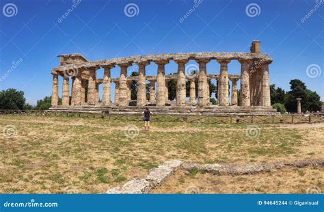 The Temple of Hera, Ruins of Paestum Editorial Stock Image - Image of ...