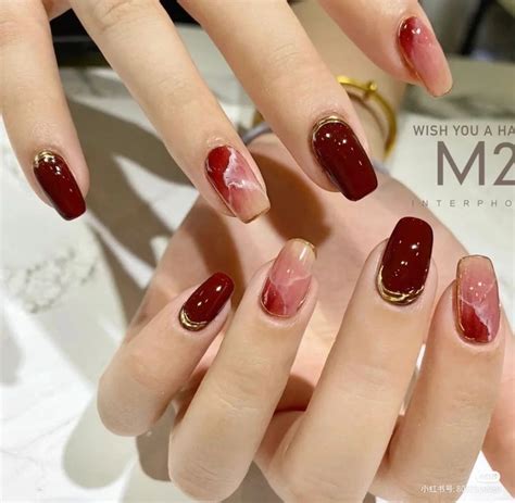 Pin By V N H N Nail Beauty On Design Nail H N Nh Nh Ng Maroon Nail