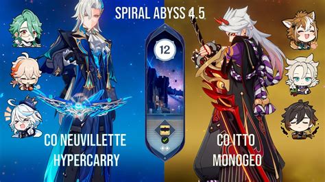 C0 Neuvillette Hypercarry C0 Itto Monogeo Spiral Abyss 4 5 Floor