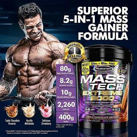 Muscletech Masstech Extreme Lbs Mass Builder Weight Gainer