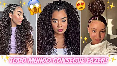 AS MELHORES IDEIAS DE PENTEADOS RÁPIDO E FACÉIS PARA CABELO CACHEADO