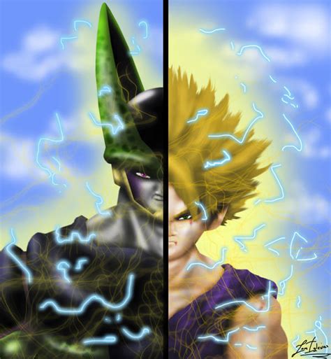 Gohan Vs. Cell by JuanIglesias90 on DeviantArt