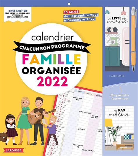 Calendrier Famille Organisee Larousse 2021 2022 MaFamilleZen