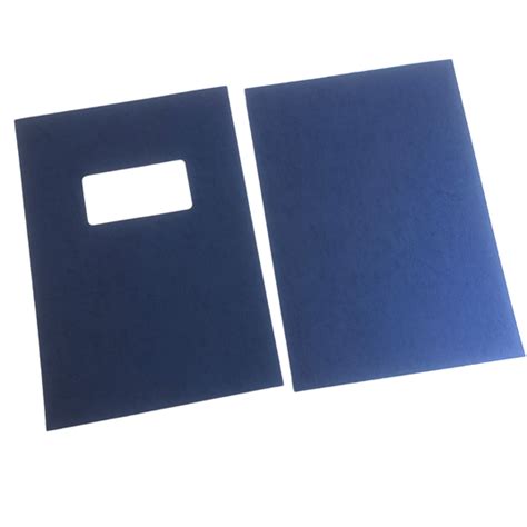 A4 Royal Blue Leathergrain Binding Report Covers With Window Cutout