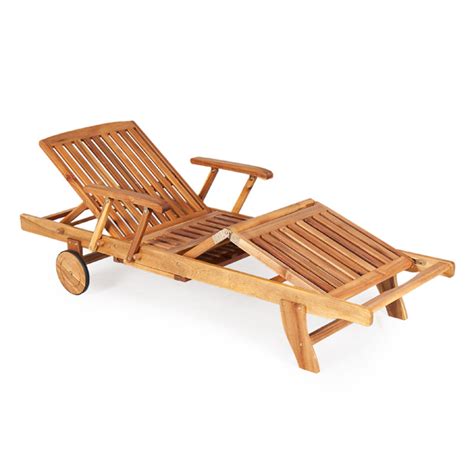 Outdoor Garden Furniture FSC Wooden Acacia Adjustable Sun Lounger