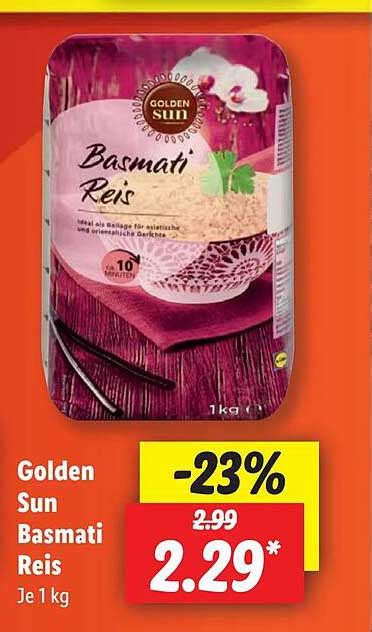 Golden Sun Basmati Reis Angebot Bei Lidl Prospekte De