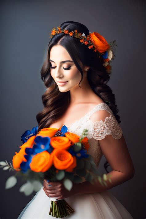 Lexica Beautiful Brunette Bride Wearing A Bohemian Style Wedding