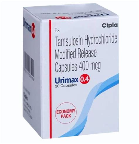 Tamsulosin Hydrochloride Modified Release Capsules 400 MCG Urimax 0 4