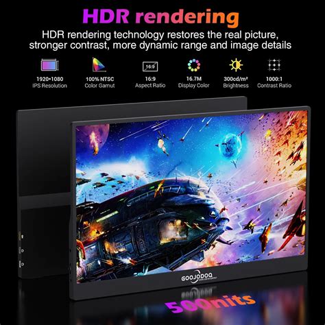 GOOJODOQ GJ20 Portable Monitor 15 6 IPS HDR 1920X1080 FHD Gaming