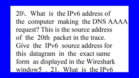 20 What Is The IPv6 Address Of The Computer Making The DNS AAAA