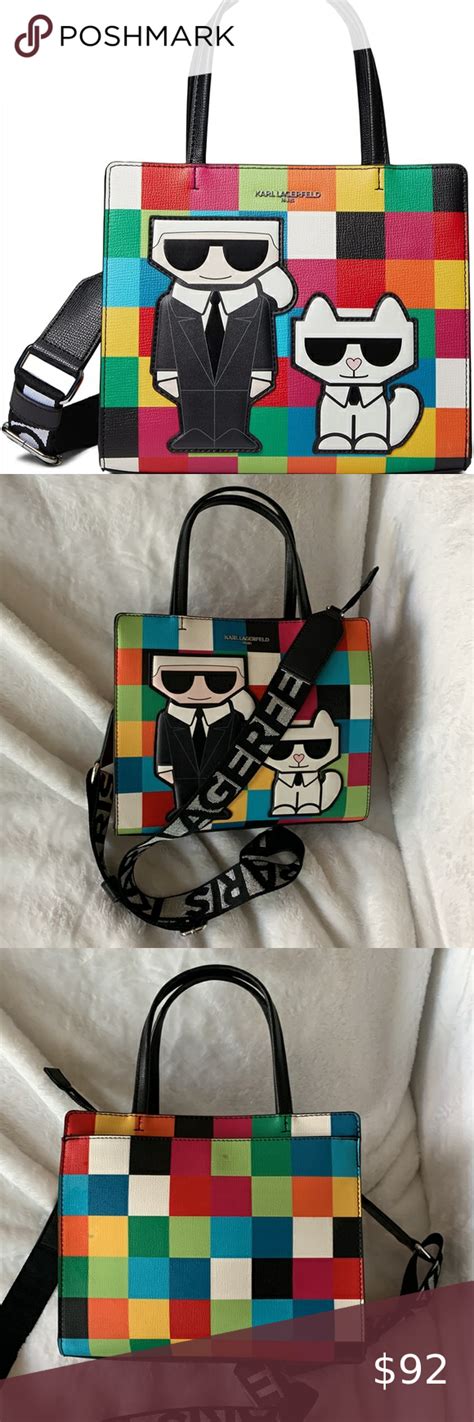 Karl Lagerfeld Paris Maybelle Satchel Crossbody Multi Color Combo