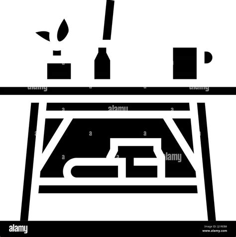 Coffee Table Furniture Glyph Icon Vector Illustration Stock Vector