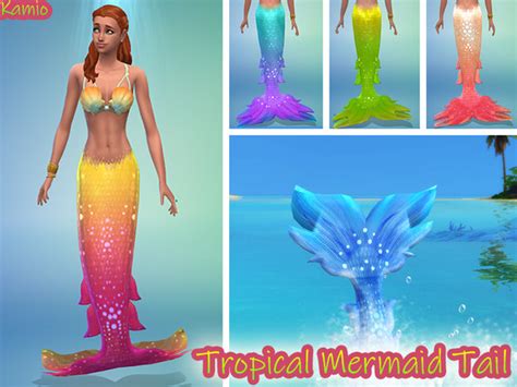 The Sims Resource - Tropical Island Living Mermaid Tail Recoulour