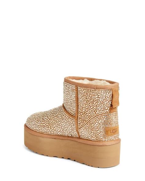 Ugg Ugg R Cosmos Classic Mini Platform Boot With Swarovski Crystals In Natural Lyst