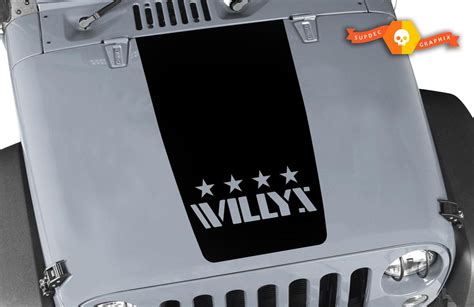 Jeep Willy S Wrangler Vintage Logo Vinyl Decal Hood Sticker