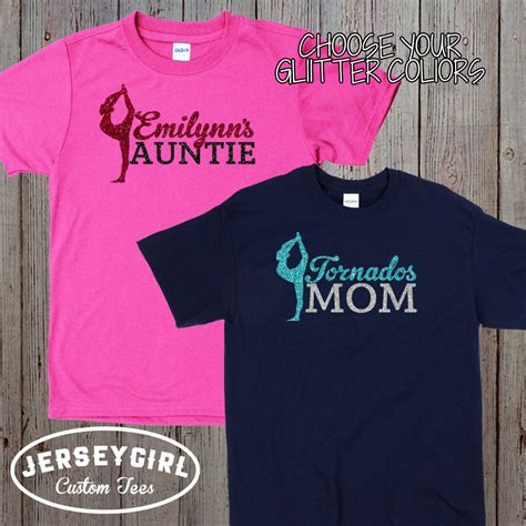 Custom Glitter Gymnastics Parent Shirts Customized Bling Etsy