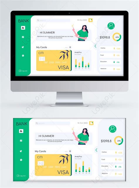 Yellow and green simple dashboard ui template template image_picture ...