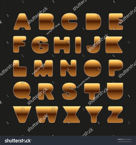 Set Gold Letters Vector Stock Vector Royalty Free 230122819