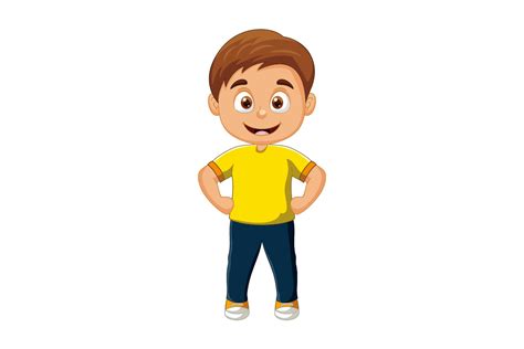 Vector Cartoon Little Boy Standing Happy Graphic by rachmat280814 ...