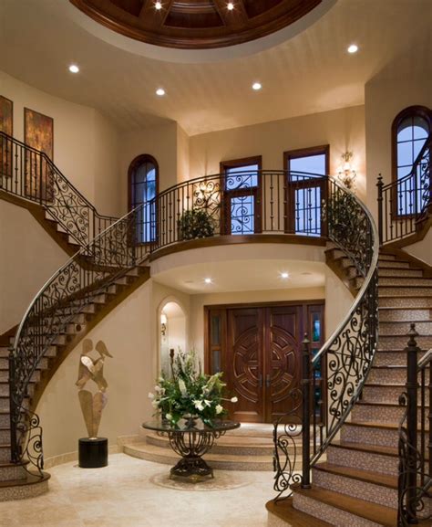 Entrance and double staircase Double Staircase, Grand Staircase, Staircase Design, Luxury ...