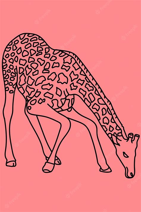 Premium Vector Sketch Giraffe Line Art