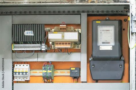 Automation components installed inside the electrical control cabinet ...