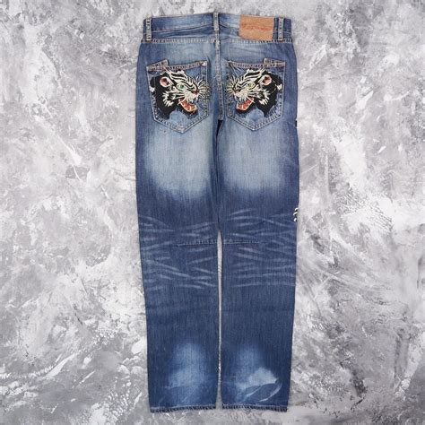 Ed Hardy Denim Jeans Measured Size: 31W X 32L Leg... - Depop