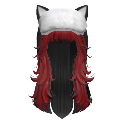 Two Tone Layered Wolf Cut Hair W Ushanka Cat Ear Roblox