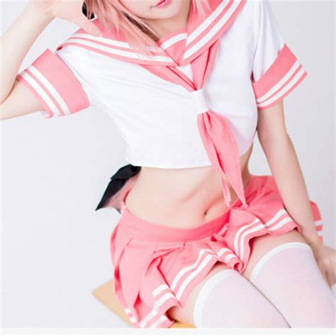 Fate Apocrypha Fgo Astolfo Cosplay Costume Dress Pink Sailor Suit Jk