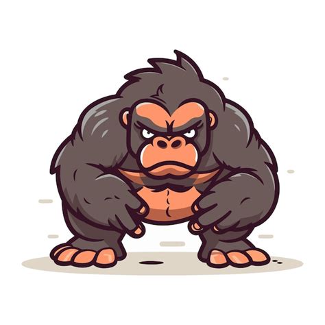 Premium Vector Angry Gorilla Cartoon Mascot Character Vector Illustration