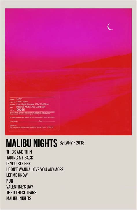 Malibu Nights Music Poster Design Lany Band Wallpaper Vintage Poster Design