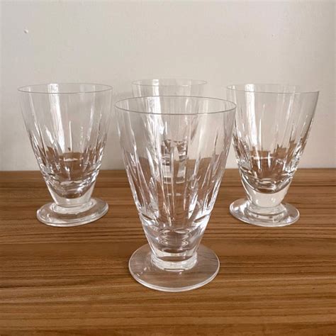 4 Vintage Cut Crystal Juice Glasses Affordable Luxury Etsy