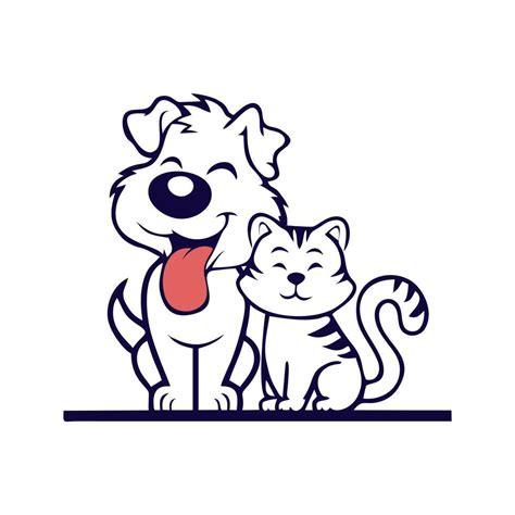 Cat And Dog Vector Illustration 22799840 Vector Art At Vecteezy