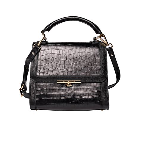 Bolsa Satchel Estruturada Couro Preto Jorge Bischoff Sapatos Bolsas