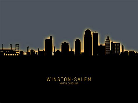 Winston-Salem North Carolina Skyline Photograph by Michael Tompsett