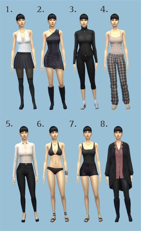 Sims 4 Base Game Outfit Ideas My ID Is Yuna Licht Ts4 Sims4 Sims