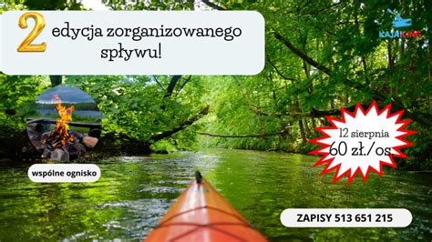 Wspólny spływ kajakowy Spływy kajakowe Skrwa