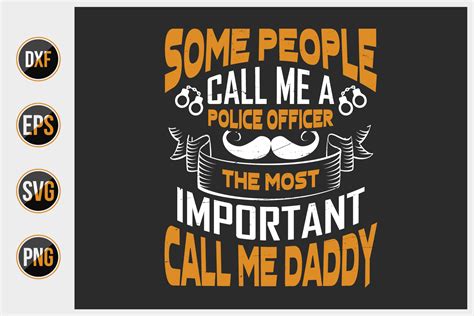 Police Officer Dad Typographic Quotes Graphic By Uniquesvg99