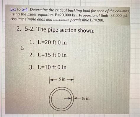 Solved 5-1 to 5-4. Determine the critical buckling load for | Chegg.com
