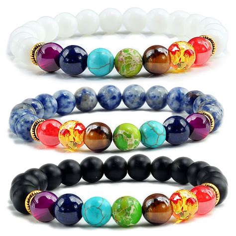 8Mm Kralen Agaat Crystal Lava Rock 7 Chakra Healing Balans Armband Voor