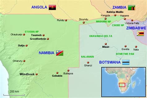 Stepmap Namibia Botswana Landkarte F R Afrika