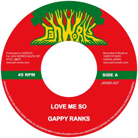 Vinyl GAPPY RANKS LOVE ME SO Prof CHINNEN ORIGINAL KOSE