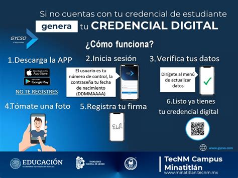 GENERA TU CREDENCIAL ESCOLAR DIGITAL TecNM Instituto Tecnológico