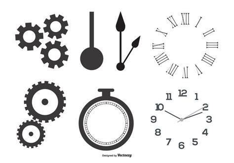 Clock Parts Vector Shapes 112243 Vector Art at Vecteezy