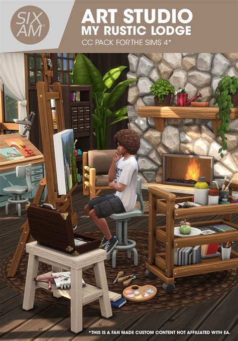 Overview Art Studio My Rustic Lodge Cc Pack For The Sims 4 Sixam